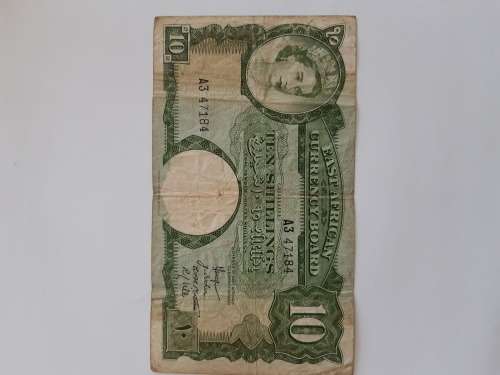 Queen Elizabeth 10 Shillings East African Currency Board